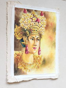 Home Decor: Wall Hangings. Artistic and colourful painting of a Palace dancer with beautiful head gear. Unframed.