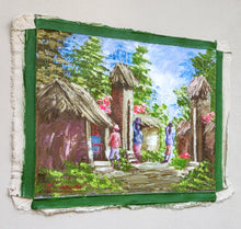 Home Decor: Wall Hangings. Colourful Textured Painting of a Village Street Scene. Unframed