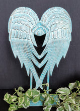 Home Decor Ornament. Angel Wings Sculpture Statue On Stand, Hand Carved and Painted.