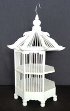 Home Decor. Beautiful Octogonal Decorative Bamboo and Wood Bird Cage Display Shelf.
