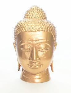 Home Decor. Tabletop Idol.
Far Eastern Bronze Head Statuette of Lord Buddha.