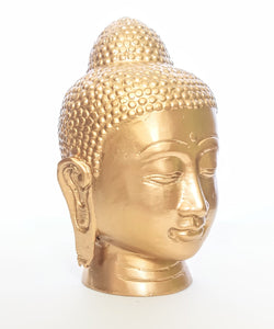 Home Decor. Tabletop Idol.
Far Eastern Bronze Head Statuette of Lord Buddha.