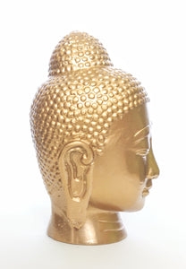 Home Decor. Tabletop Idol.
Far Eastern Bronze Head Statuette of Lord Buddha.