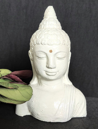 Home Decor Table - Outdoor idol. Cute Buddha Bust Carved in Stone 