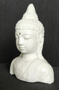 Home Decor Table - Outdoor idol. Cute Buddha Bust Carved in Stone 