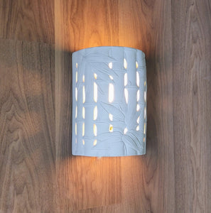 LIGHTING: Wall light fixture in Bamboo stems and leaves design. Imported.