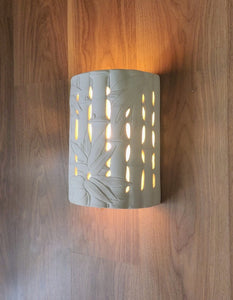 LIGHTING: Wall light fixture in Bamboo stems and leaves design. Imported.