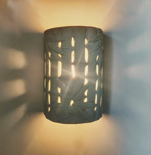 LIGHTING: Wall light fixture in Bamboo stems and leaves design. Imported.