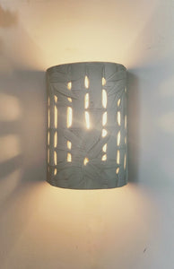 LIGHTING: Wall light fixture in Bamboo stems and leaves design. Imported.