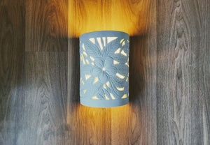 LIGHTING:  Wall light fixture in Frangipani flower with leaves design. Imported.