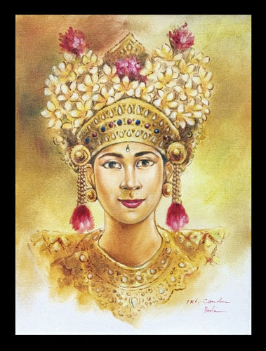 Home Decor: Wall Hangings. Artistic and colourful painting of a Palace dancer. Unframed.