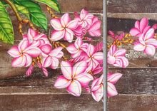 Home Decor: EXQUISITE WALL HANGING DECOR: Beautiful Hand Painted Frangipani Flowers on a pair of Wooden panels.