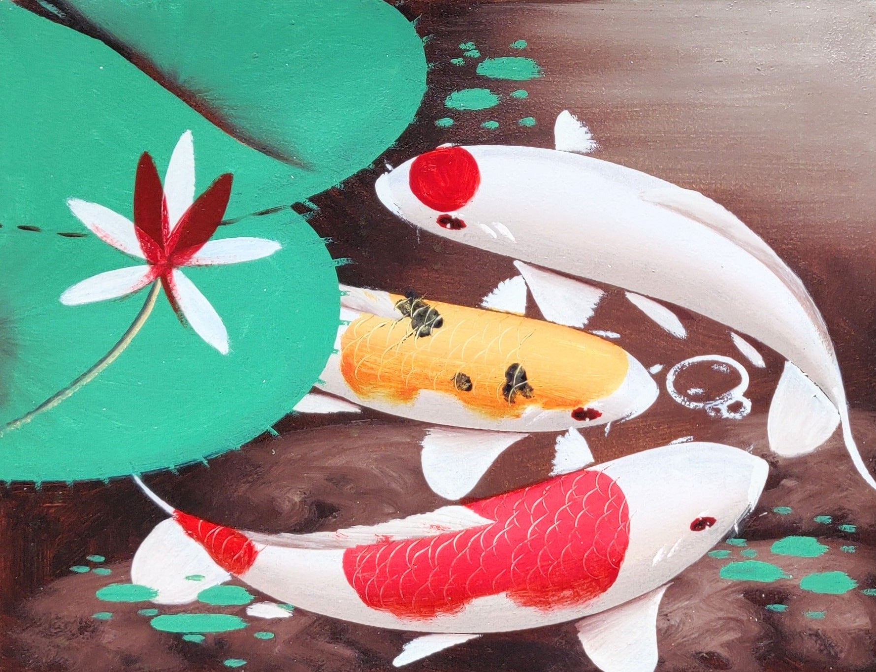 Home Decor. Wall Art. Colourful Koi Fish Painting on Canvas. Unframed. –  TAMARA HOME DECOR