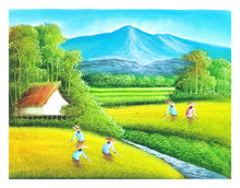 Wall Art. Landscape Painting, Rice Field / Harvest Painting for Prosperity.