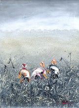 Wall Art. Textured Landscape Painting, Rice Harvest Painting for Prosperity.