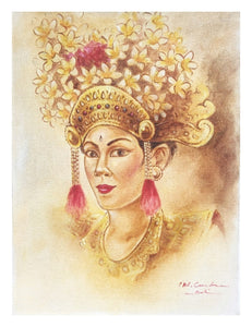 Home Decor: Wall Hangings. Artistic and colourful painting of a Palace dancer with beautiful head gear. Unframed.