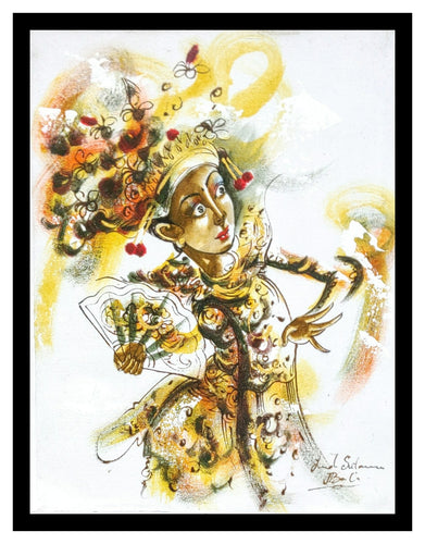 Home Decor: Wall Hangings. Artistic Traditional Legong Dancer, painting.