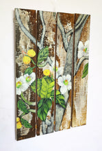 Home Decor: EXQUISITE WALL HANGING DECOR: Beautiful Hand Painted Flowers on Wooden panels.