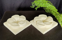 Home Decor: Tabletop Showpieces. Pair of Sandstone Frangipani Flower Sculptures.