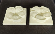 Home Decor: Tabletop Showpieces. Pair of Sandstone Frangipani Flower Sculptures.