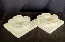 Home Decor: Tabletop Showpieces. Pair of Sandstone Frangipani Flower Sculptures.