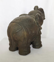 Home Decor Sculpture. Cute carved stone elephant statue. "Trumpeting Elephant".